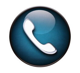 Phone icon on the circle isolated