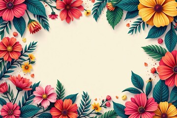 Bold, vibrant floral pattern for eye-catching flyers , modern, design element