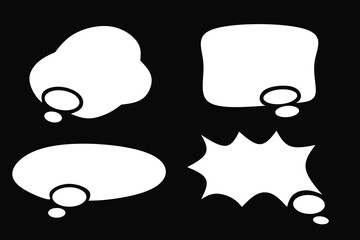 Comic bubble text on black background,comic bubble chat design image,comic bubble speak design illustration ,comic bubble text on blank background 