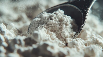 Measuring Spoon Resting on Protein Powder Heap - Ultr 6x