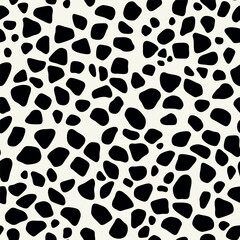 Vector seamless pattern. Abstract spotty texture. Natural monochrome design. Creative background with rounded spots. Decorative organic swatch.