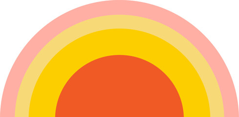 Geometic Sunset Arc Abstract Shape