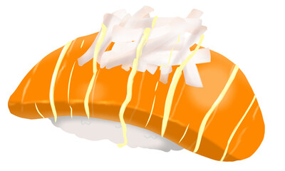 オニオンサーモンのお寿司のイラスト