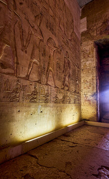 old hieroglyphic egyptian wall in sohag