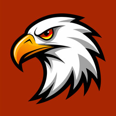 Fototapeta premium Majestic Eagle Portrait: A fierce, detailed illustration of an eagle's head, with intense gaze and sharp beak, set against a bold, solid backdrop.