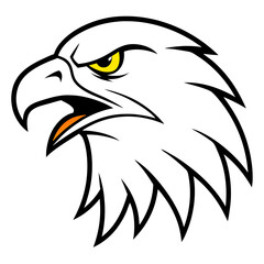 Obraz premium Majestic Eagle Profile: A bold and striking illustration of an eagle's head, rendered with sharp lines and a commanding presence, it symbolizes strength and freedom.