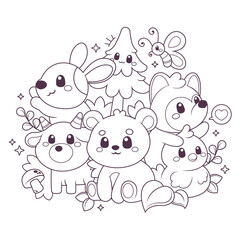 Obraz premium Hand drawn coloring book illustration