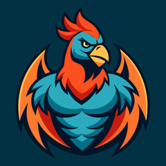 Fototapeta premium Majestic Bird of Valor: An eye-catching illustration of a powerful bird, symbolizing strength and resilience, its vibrant feathers and bold stance capturing a sense of courage and determination.