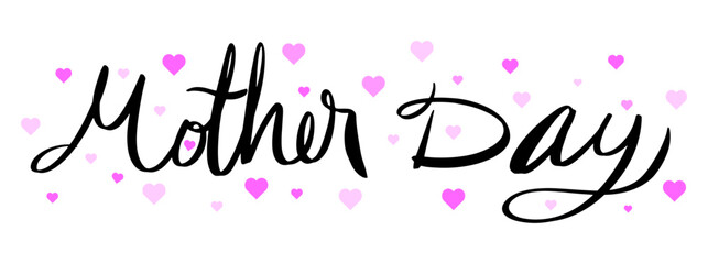 unique hand lettering Mother Day with love dot concept