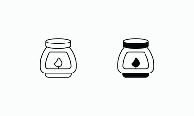 Aromatherapy icons set Line and Glyph black vector icon stock illustration