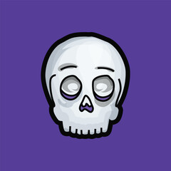 Halloween skull head illustration clip art design vector