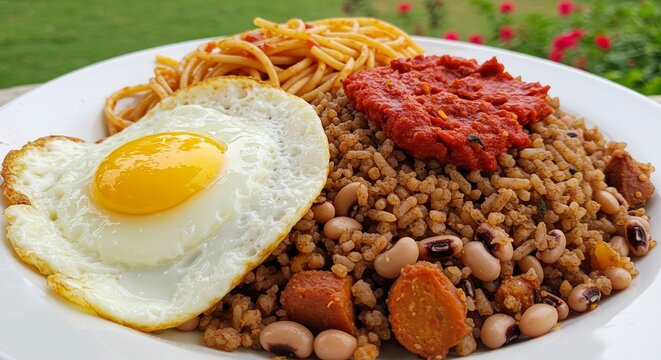A wooden plate displaying four memelas topped with refried beans and crumbled white cheese topping them all