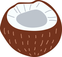 Simple Coconut Half Clipart
