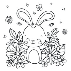 Hand drawn coloring book illustration