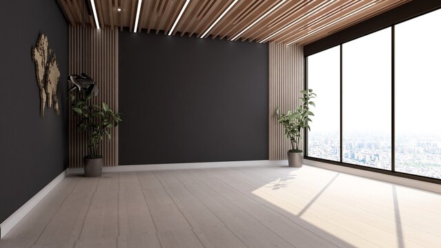 blank wall for logo mockup in the office
