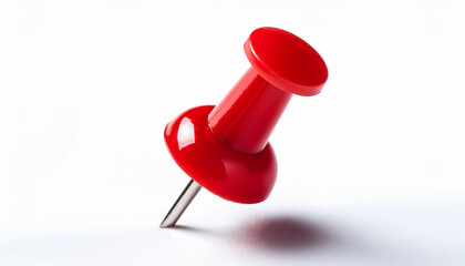 red push pin isolated on white background