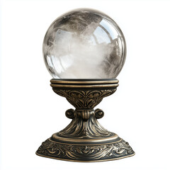 Sfera di cristallo su sfondo bianco.