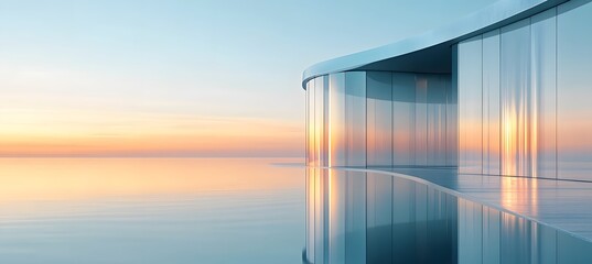 Futuristic 3D scene with chrome curves and minimal architecture background designed for car display or branding

