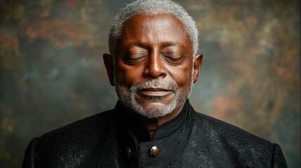 Close up portrait of an older person in soft lighting focus on the face