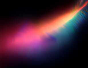 Naklejka premium blur colorful warm pink rainbow light leaks on black background defocused abstract analog retro film lens flare bokeh overlay or screen filter effect glow vintage prism water caustic surreal ligh