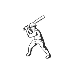 Baseball Player batsman Icon flat vector design