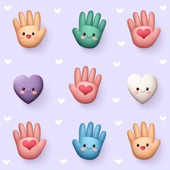 Pastel Cartoon Hands and Hearts Illustration,International Day Against Homophobia