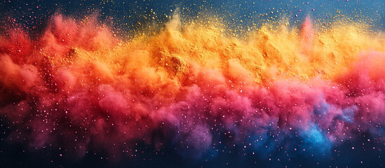 Fototapeta premium Colorful powder explosion in the air.