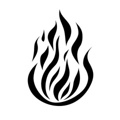 Abstract depiction of flame Elegant white lines trace the form of flickering fire