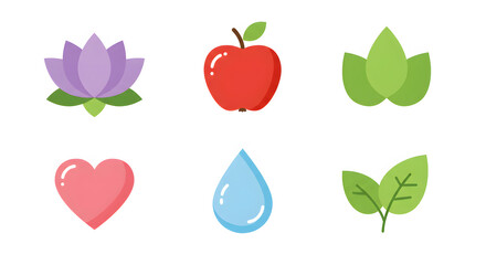 &Iacute;cones minimalistas de sa&uacute;de e bem-estar