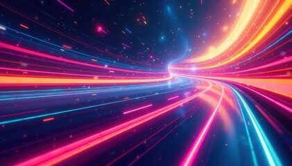 Abstract swirls of vibrant colors forming a dynamic race track , abstract art, geometric, texture