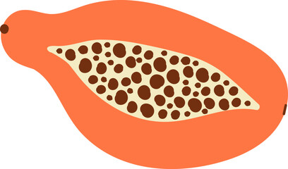 Simple Papaya Fruit Half