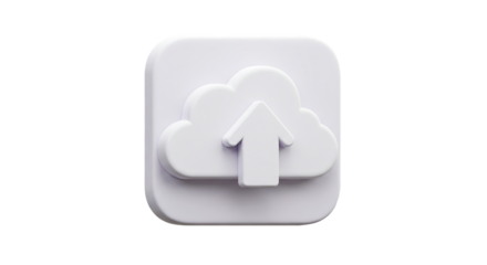 Arrow pointing upwards inside a cloud isolated on transparent background, perfect for cloud-based file transfers, online storage visuals, digital uploads, and data sync designs