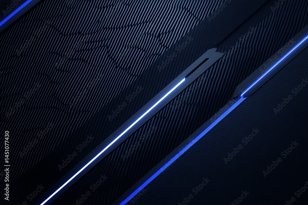 Poster abstract composition of textured panels with illuminated lines