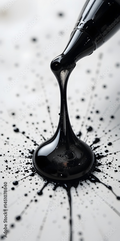 Aufkleber microscopic ink explosion a vibrant burst on white paper creates abstract art delicate fluid dynamic