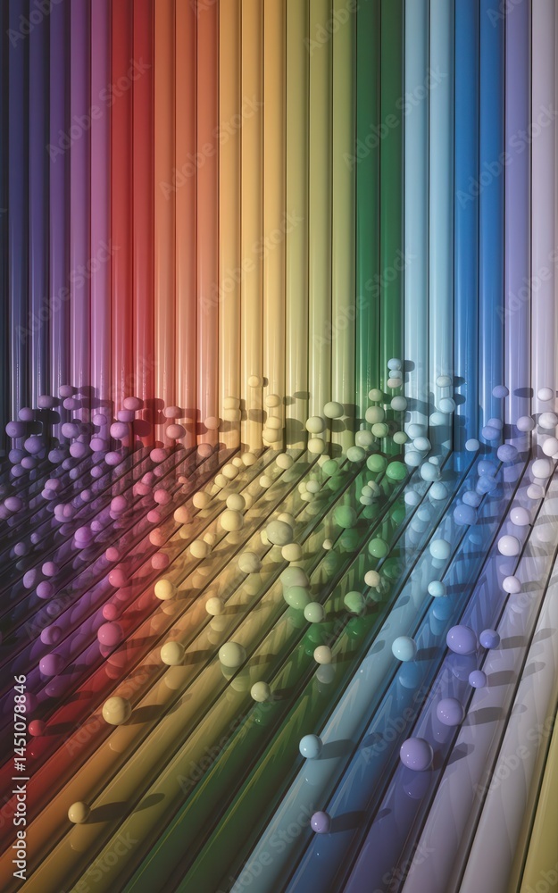 Poster Dynamic chromatic display: A vibrant spectrum of color gradient array composition