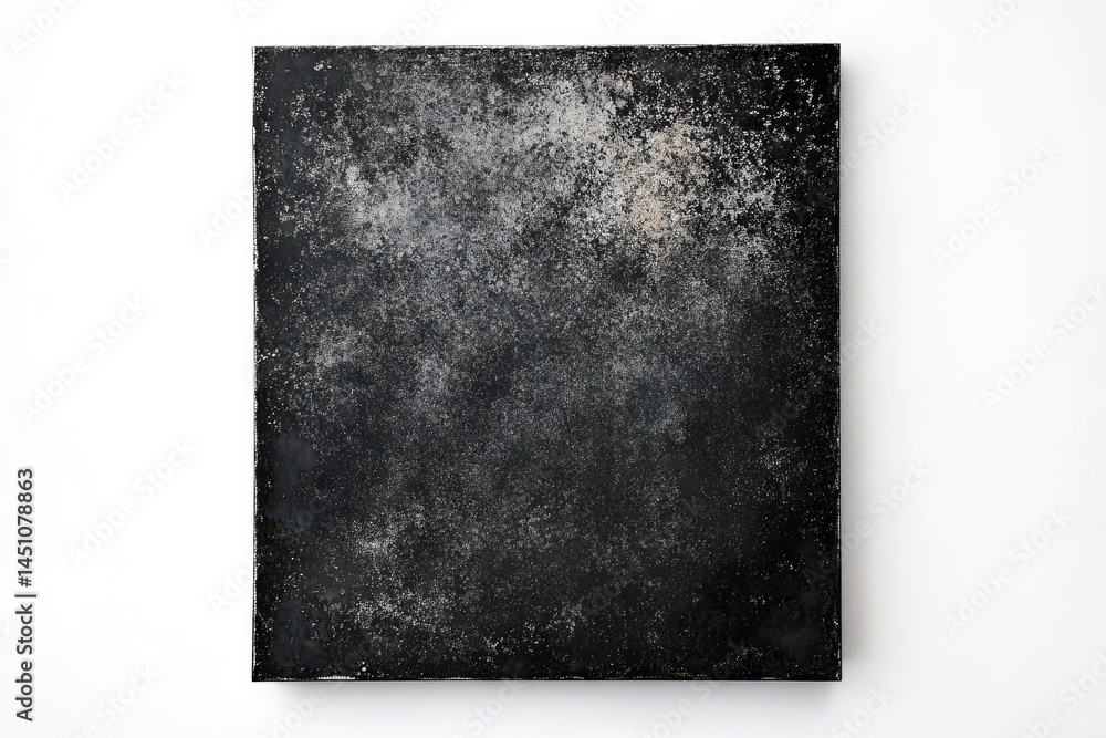 Poster an abstract, dark-toned rectangular painting featuring textures with gradients from light to dark, c
