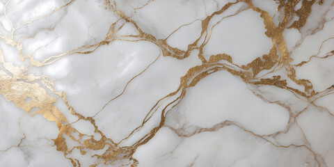 Fototapeta premium Elegant Gold and White Marble Texture Luxury Background Image
