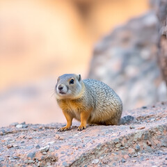 Naklejka premium Rock hyrax, dassie, Cape hyrax or rock rabbit (Procavia capensis) at Augrabies Falls National Park, Northern Cape. South Africa.