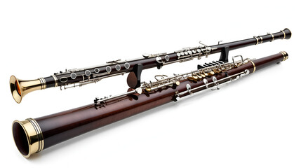 Naklejka premium A Classical Contrabassoon Isolated on White Background