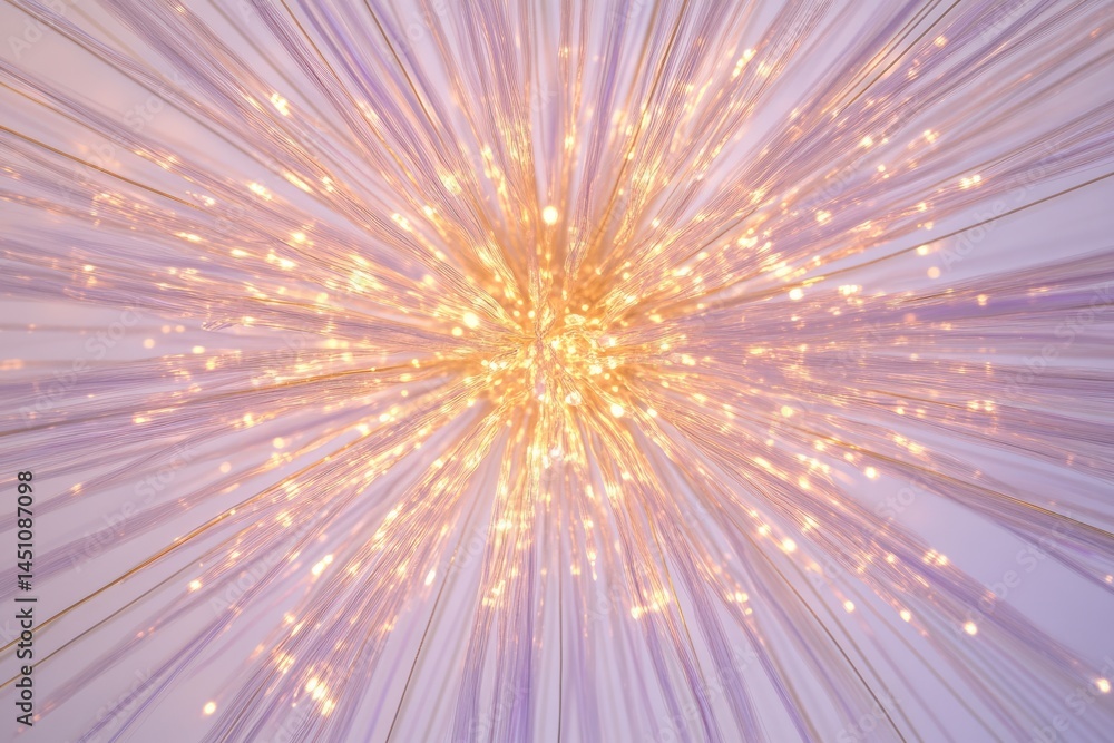 Poster a burst of light and lines radiates from the center, creating a delicate and ethereal effect.