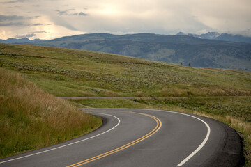 Sharp Curve Of Grand Loop Road In Yellowstone