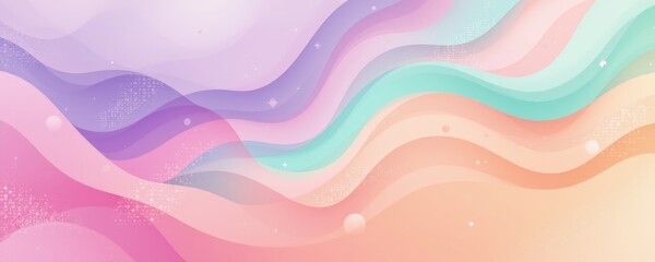 Pastel Gradient Waves Abstract Background