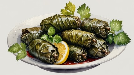 Delicious Stuffed Grape Leaves with Lemon and Olives Authentic Mediterranean Cuisine