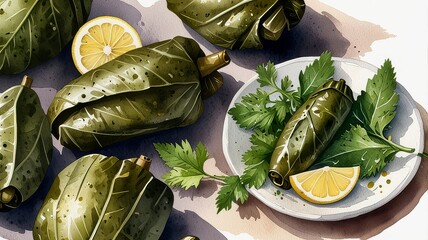 Delicious Stuffed Grape Leaves with Lemon and Olives Authentic Mediterranean Cuisine