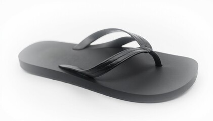 Single black flip-flop on white background, clean studio shot, shoe, clean