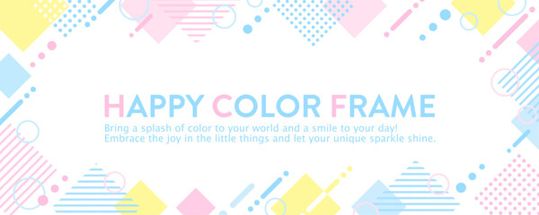 ポップな背景素材（フレーム　メンフィス　バナー　タイトル　見出し　セール　春　夏 ）