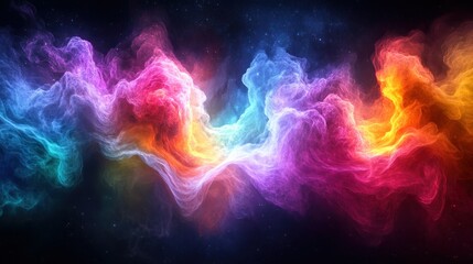 Obraz premium Colorful Nebula Flowing, Space Background, Abstract Art