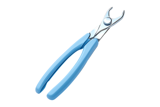 Dental rubber dam clamp forceps isolated on transparent background
