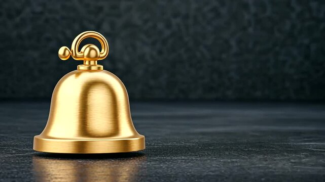 Golden service bell on dark background