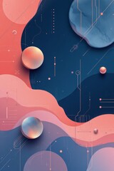 Abstract Geometric Background with Fluid Shapes